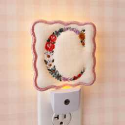 Personalized Night Light For Kids, Custom Plug In, Embroidered Cover - thumbnail 3
