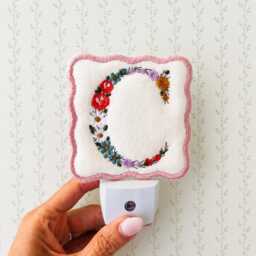 Personalized Night Light For Kids, Custom Plug In, Embroidered Cover - thumbnail 2