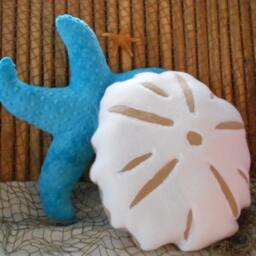 Teal Minky Dot Starfish Pillow Nautical Coastal Decor - thumbnail 3