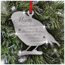Someone We Love Is in Heaven Christmas Decoration - Personalised Angel Robin Memorial Ornament Mum Dad Nanny Grandad Any Name - thumbnail 2