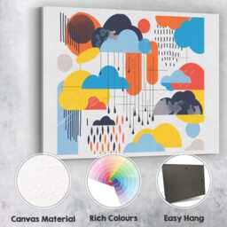 Modern Abstract Weather Clouds Geometric Composition Canvas Wall Art Print Decor Picture Ready To Hang - thumbnail 2