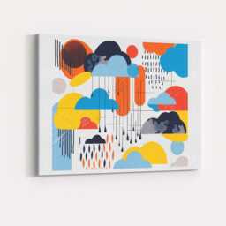 Modern Abstract Weather Clouds Geometric Composition Canvas Wall Art Print Decor Picture Ready To Hang - thumbnail 4