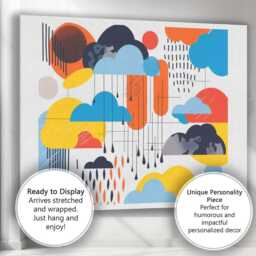 Modern Abstract Weather Clouds Geometric Composition Canvas Wall Art Print Decor Picture Ready To Hang - thumbnail 3