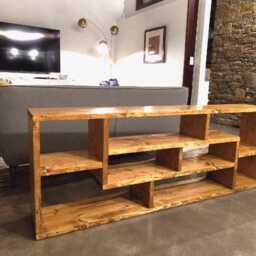 Solid Wood Bookshelf - Rustic Bookcase Bikupa Handmade Storage Shelf Industrial Shelving Unit Open Shelves Book Organizer - thumbnail 2