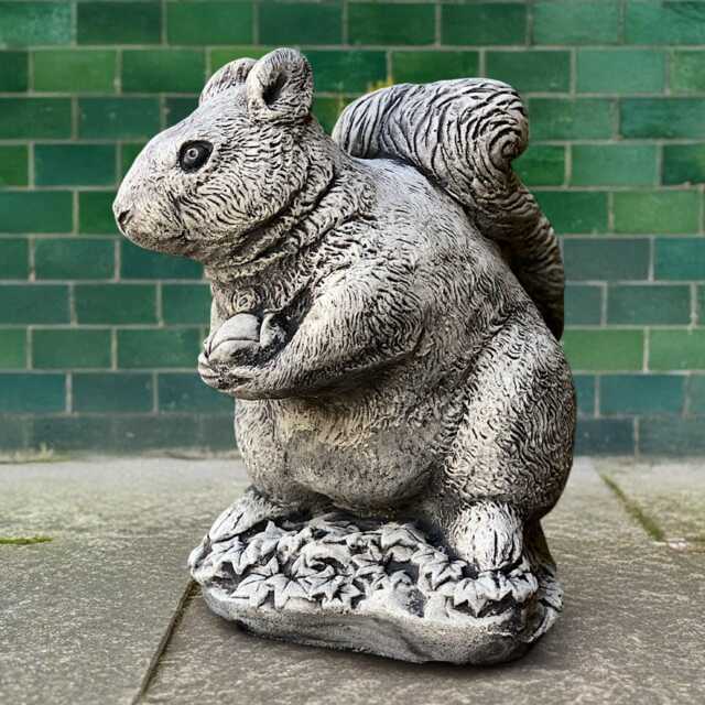 Stone Squirrel With Nut Sculpture Cement Statue Outdoor Animal Figurine Ornament Handmade Lover Gift - image 1