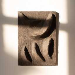 Wabi Sabi Wall Art, Plaster Sculpture, Charcoal Black Japandi Artwork, Biomorphic Hanging, Textured Dark Relief - thumbnail 2
