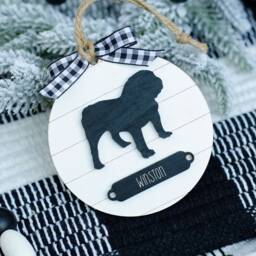 Farmhouse Christmas Ornament English Bulldog - Gift For Dog Owner Modern Holiday Decor Mom - thumbnail 2