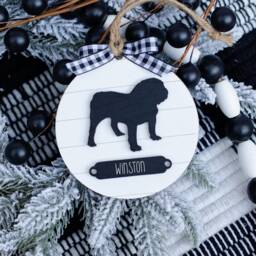 Farmhouse Christmas Ornament English Bulldog - Gift For Dog Owner Modern Holiday Decor Mom - thumbnail 3