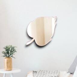Leaf Acrylic Mirror Wall Art Personalized Engraving Options - thumbnail 3