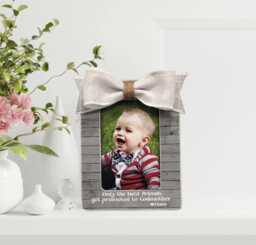 Personalized Godmother Photo Frame Cottagecore Bow, Custom Name - thumbnail 1