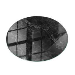 Marble Pattern With Veins Glass Table Top, Black Modern Tabletop, Scratch-Resistant Scandinavian-style Top - thumbnail 2