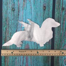 Dachshund Angel, Long Haired, Weiner Dog, Christmas Tree Topper, Wreath Decor, Holiday Decoration, Wall Art, Plant Stake, Pet Memorial - thumbnail 4