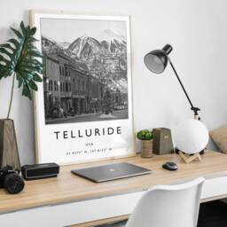 Telluride Ski Poster Usa Travel Print, Winter Sports Art - thumbnail 2