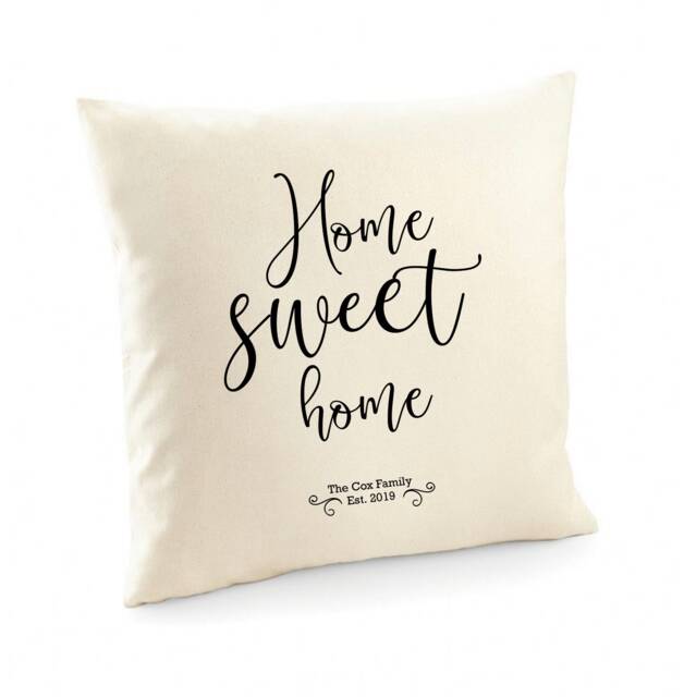 Home Sweet Home Cushion Cover/Housewarming Gift Quote Wedding Engagement Present Throw Pillow - image 1