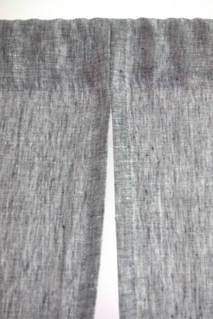 Linen Japanese Noren Curtain, Melange Black White Room Divider - image 1