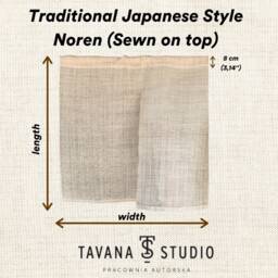 Linen Japanese Noren Curtain, Melange Black White Room Divider - thumbnail 4