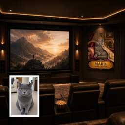 Personalised Royal Cat Canvas From Pet Photo, Custom Name Luxury Duchess Sofa Queen Statement Wall Art Gift For Mum Or Dad - thumbnail 4