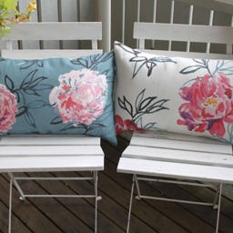 Peony Flower, Water Color Motif, Cushion Cover in Linen - thumbnail 3