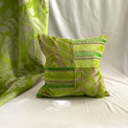 "Designers Guild Lime Green Silk Pillow Cover Romantic Stripe, 20""x 20" - thumbnail 2