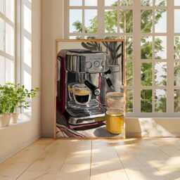Coffee Machine Poster - Modern Kitchen Wall Art Print Barista Espresso Maker Painting Lover Home Cafe Decor Artwork - thumbnail 3