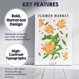 Orange Lily Flower Market Botanical Garden Illustration Canvas Wall Art Print Decor Picture Ready To Hang - thumbnail 2