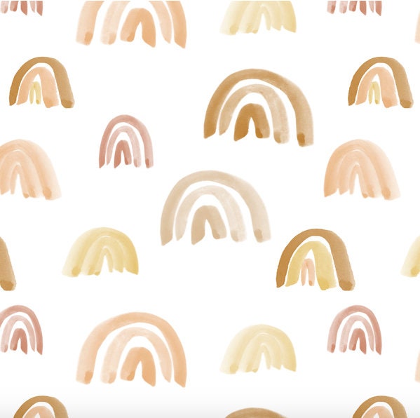 Watercolor Rainbow Crib Sheet Neutral Baby Girl Nursery Bedding - image 1