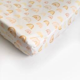 Watercolor Rainbow Crib Sheet Neutral Baby Girl Nursery Bedding - thumbnail 4