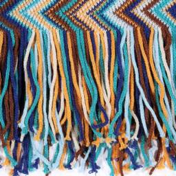 Blue Jazzy Bohemian Throw Style Throws Warm & Cozy Knitted Thick Sofa Cover Soft Blanket - thumbnail 3