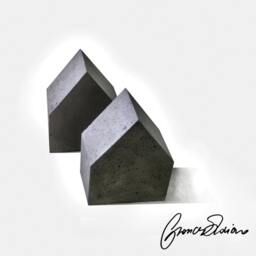 Concrete House Bookends - Minimalist Home Decor, Handmade - Set Of 2 - thumbnail 3