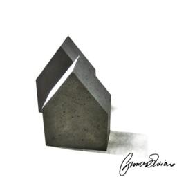 Concrete House Bookends - Minimalist Home Decor, Handmade - Set Of 2 - thumbnail 2