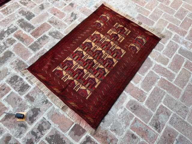 3'1x4'6 Antique Prayer Rug - Authentic Handmade Woolen Carpet Oriental Beautiful Islamic Mat For Home & Mosque Interiors Present - image 1