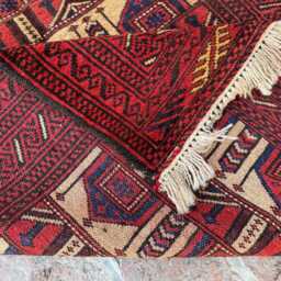 3'1x4'6 Antique Prayer Rug - Authentic Handmade Woolen Carpet Oriental Beautiful Islamic Mat For Home & Mosque Interiors Present - thumbnail 4