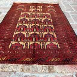 3'1x4'6 Antique Prayer Rug - Authentic Handmade Woolen Carpet Oriental Beautiful Islamic Mat For Home & Mosque Interiors Present - thumbnail 3