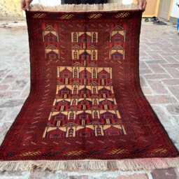 3'1x4'6 Antique Prayer Rug - Authentic Handmade Woolen Carpet Oriental Beautiful Islamic Mat For Home & Mosque Interiors Present - thumbnail 2