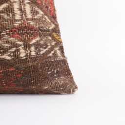 Handmade Turkish Kilim Pillow Cover Boho Throw Pillow, Vintage Wool - 16x16 - thumbnail 3