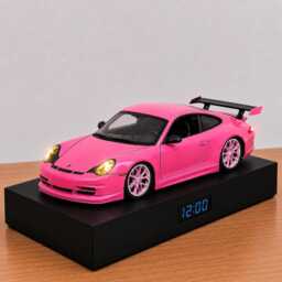 Porsche 911 Gt3 Rs Alarm Clock - Realistic Engine Sound, Working Headlights, Handmade, Car Enthusiast Gift
