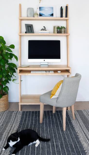 Mid Century, Computer, Floating Desk With Shelves, Wooden Dressing Table {Shown in Ash & Oak} - image 1
