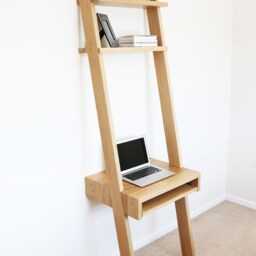 Mid Century, Computer, Floating Desk With Shelves, Wooden Dressing Table {Shown in Ash & Oak} - thumbnail 3