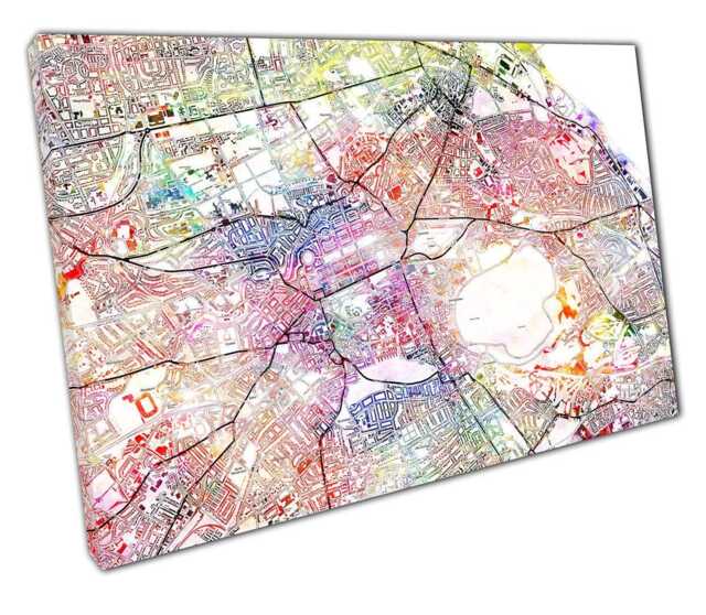 Edinburgh Watercolour Street Map Art Print - Scotland Wall Decor For Home Or Office Canvas - image 1