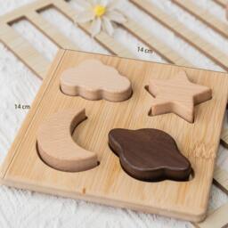 Personalized Montessori Wooden Puzzle Toy/Educational & Fun Game Space For Children Babies Birthday Christmas Gift - thumbnail 3