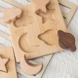 Personalized Montessori Wooden Puzzle Toy/Educational & Fun Game Space For Children Babies Birthday Christmas Gift - thumbnail 2