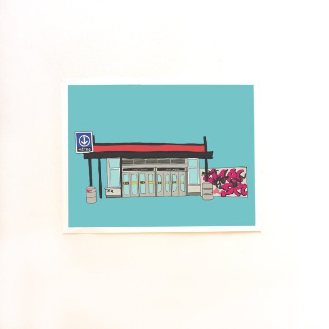 Montreal Metro Art Print. Illustrated Wall Decor, Size 8 X 11 Inches - image 1