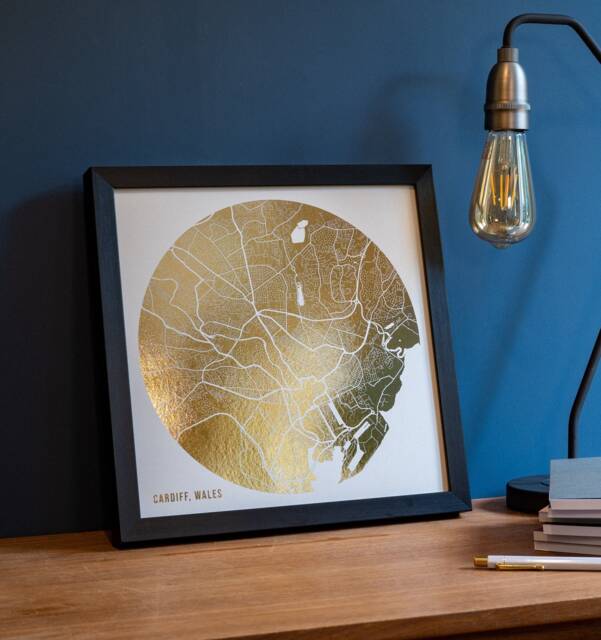 Personalised Metallic Foil City Map Print Custom Location Art - image 1