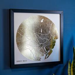 Personalised Metallic Foil City Map Print Custom Location Art - thumbnail 3