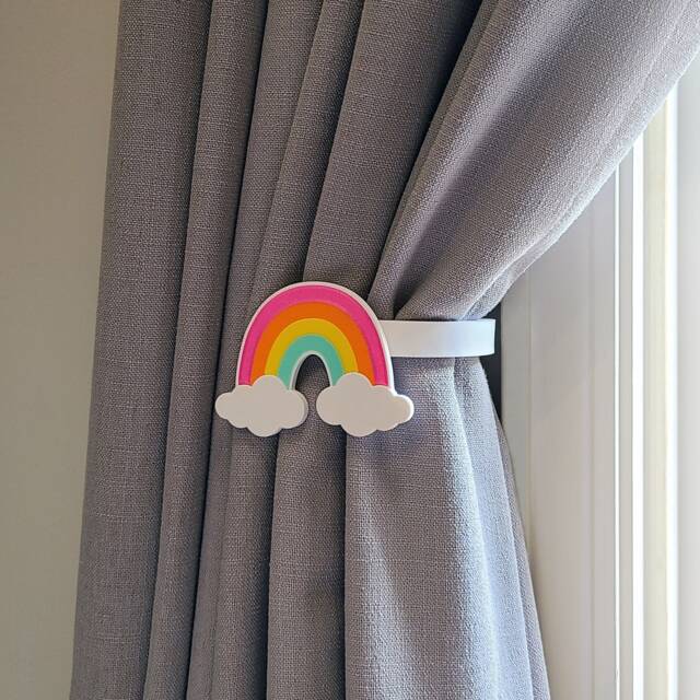 Replaceable Rainbow Shape Curtain Holdbacks/Tiebacks 3D Printed Plastic - Set Of Left & Right - image 1