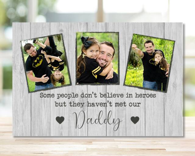 Custom Photo Gift For Dad, Father's Day Gift, First Fathers Day, Daddy New Dad Frame From Son Or Daughter - image 1