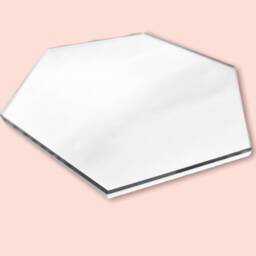 Hexagon Shaped Mirrors With White Backing & Hooks, Bespoke Shapes, Sizes Made, Engraving Services - thumbnail 3