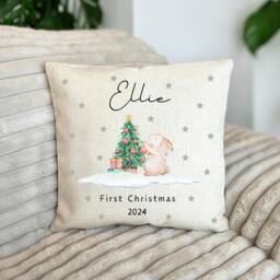 Personalised Cushion - Personalized Pillow Christmas Family Decor -Christmas Gift Winter - thumbnail 1