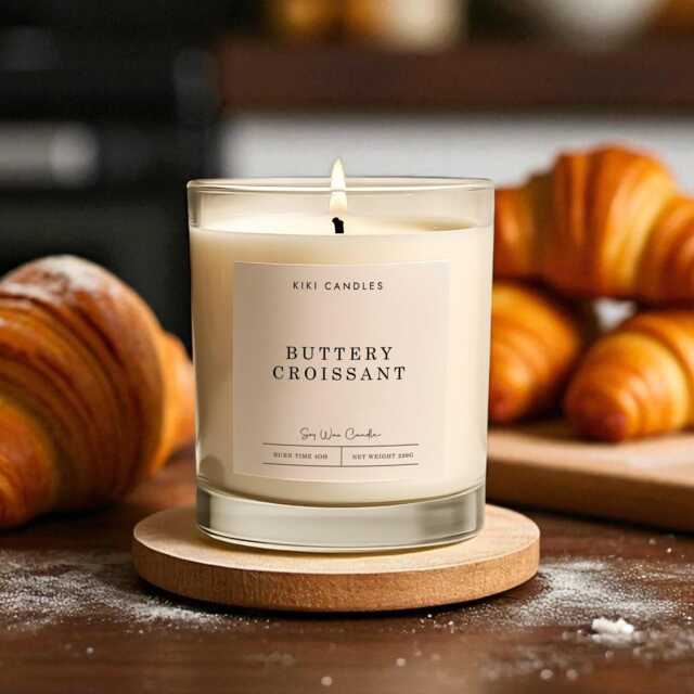 Buttery Croissant Scented Soy Wax Candle - image 1