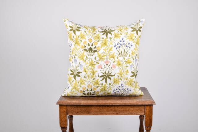 William Morris Celandine Linen Cushion Cover, Floral Art Print - image 1